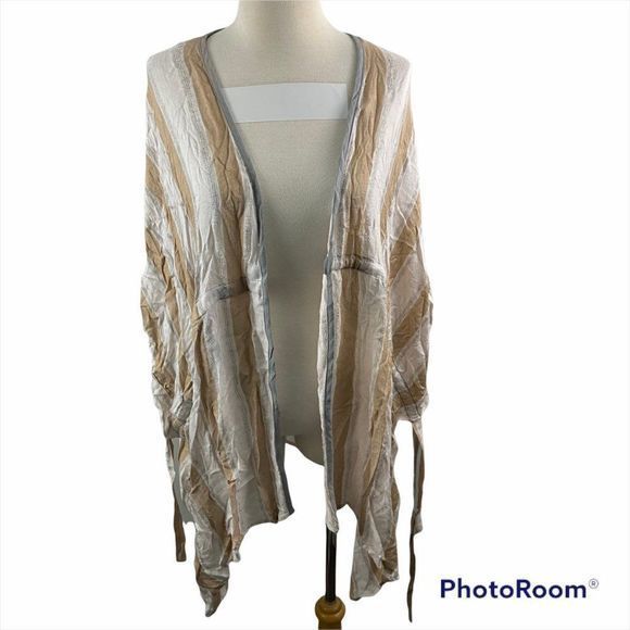 NWT MELROSE + MARKET Cream Striped Long Cardigan (O/S) - Picture 8 of 8